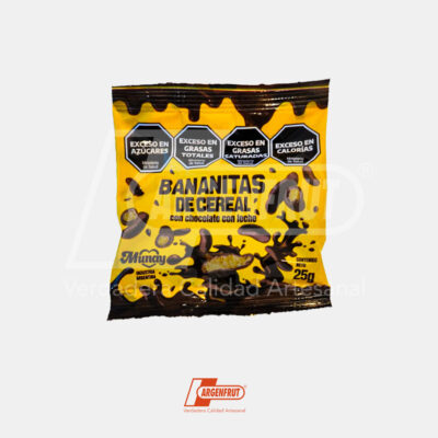 Bananitas de cereal con chocolate 25g. Caja de 24 unidades